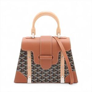 Goyard Saigon PM PVC x Leather 2-Way Handbag – Brown x Black